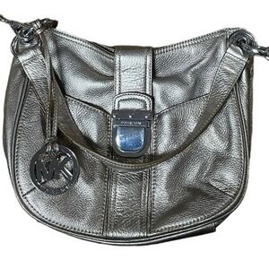 Michael Kors gold hobo crossbody‎ & shoulder buckle closure handbag
